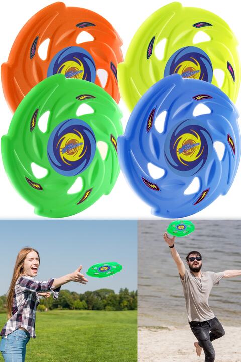 Telvesse 4lü Frisbee Frizbi Fırlatma Diski Disk Atma Oyunu Çocuk Yetişkin Plaj Bahçe Oyuncak 24 Cm
