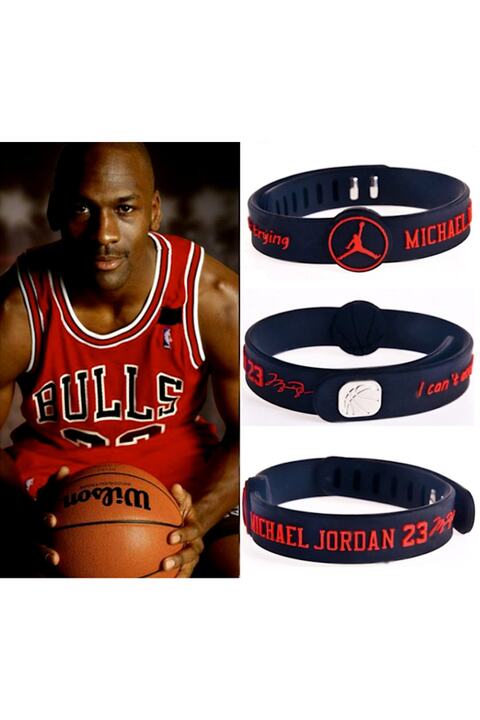 PurpleJam Siyah Michael Jordan Ayarlanabilir Basketbol Bileklik