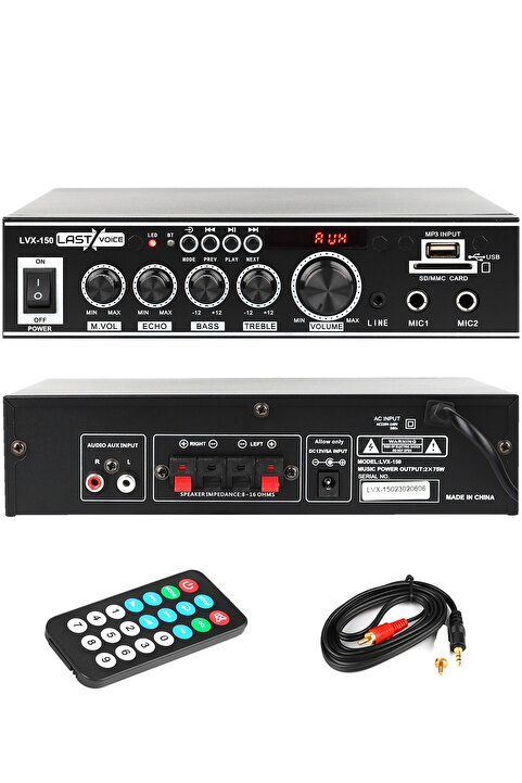 Lastvoice Lvx-150 Stereo Anfi Amfi 2x75 Watt Bluetooth Usb-sd 220v/12v