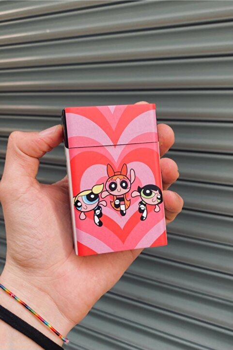 Namgo Powerpuff Girls Kırmızı Kalpler Standart Plastik Sigara Tabakası Kutusu
