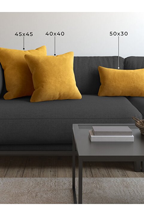 Demor Home Soft Series Bal Peteği Sarısı Kırlent, Yastık Kılıfı