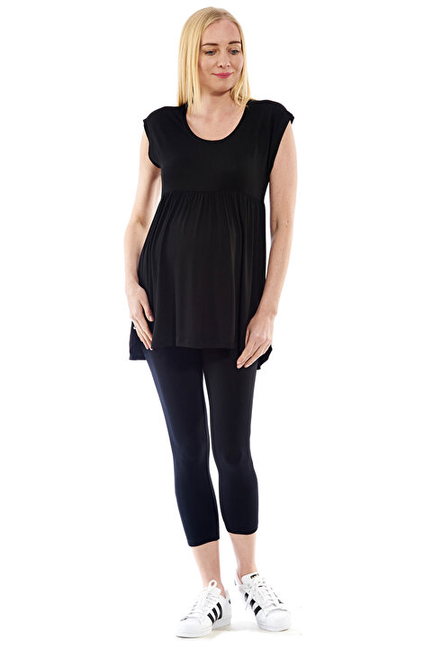 Motherway Siyah Hamile Düşük Kol Tunik Bm419