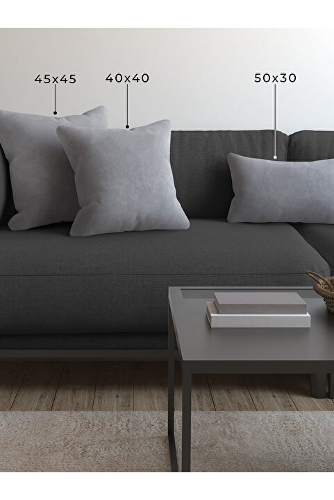 Demor Home Soft Series Gümüş Grisi Kırlent, Yastık Kılıfı