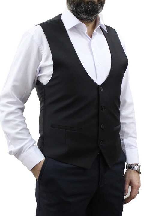 MENTOR REGALO ERKEK YELEK U YAKA CEPKEN SİYAH 50161