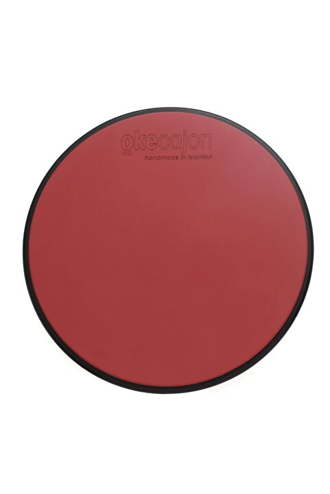 okecajon 12 İnç Practice Pad PR-12 Kırmızı Davul Çalışma Pedi Drum Pad Kauçuk Bateri Practice Pad Sessiz Çalışma