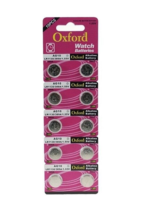 Oxford Ag10 Lr1130 389 Alkaline Düğme Pil 10 Adet
