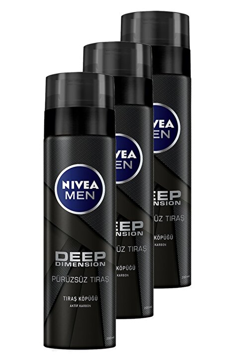 NIVEA Tıraş Köpüğü Deep Dimension 200 Ml 3'lü Set