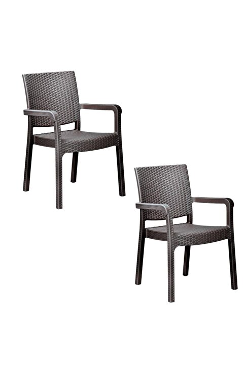 Holiday Troya Rattan Koltuk Kahverengi | 2'li Set
