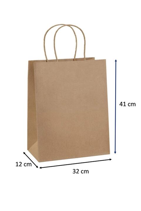 Kraft Ofis Burgu Saplı Çanta 32 Cm X 12 Cm X 41 Cm ( 25 Adet ) ( Kağıt Poşet Çanta )