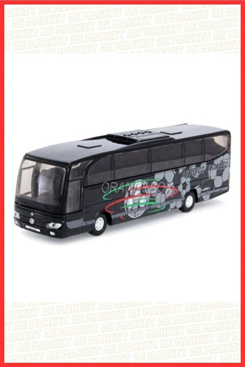 Genel Markalar Mercedes Benz Travego Otobüs Diecast Metal Orjinal Takım Otobüsü Kapı Açılır Siyah