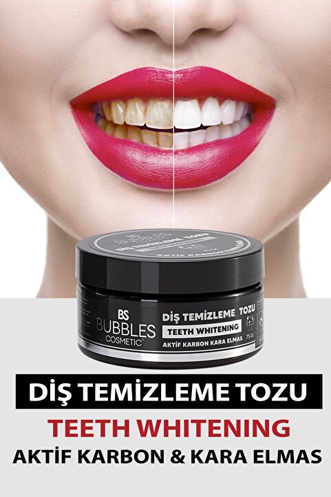bs bubbles cosmetic 75gr Diş Beyazlatma Tozu Aktif Karbon Lansman Fiyatı