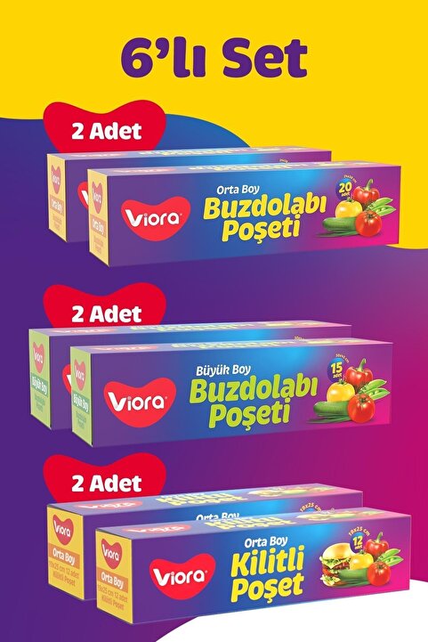 viora 4 Paket Buzdolabı Poşeti 2 Paket Kilitli Poşet Dev Kampanya 6 Al 4 Öde