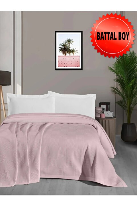 Mulberry Waflle Desenli Pike Battaniye %100 Pamuk Kalın İplik Yumuşak Battal Boy 240 x 260