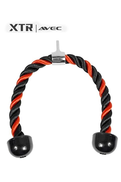 XTR Fitness Triceps Rope Triseps Halatı Siyah - Kırmızı