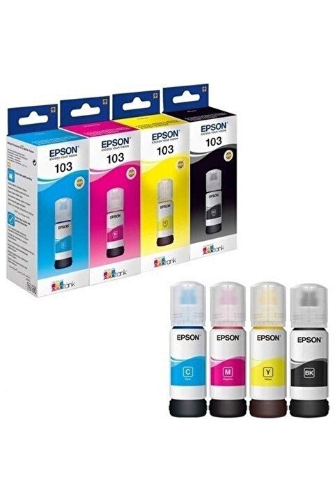 Epson 103 L3250 Orjinal 4 Renk Mürekkep Kartuş Takımı 65ml *4 A3679
