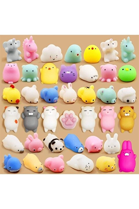 Bluoklight 5 Adet Hayvan Sukuşi Sevimli Stres Çocuk Okul Hediye Squishy Hayvan Oyuncak