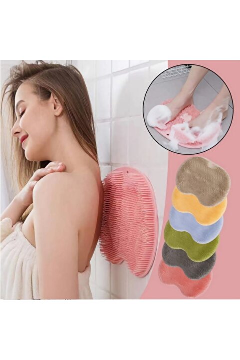 SAVORYHOME Pratik Silikon Vantuzlu Banyo Fırçası Masaj Pedi Sırt Ayak Kesesi Yıkama Aleti | Sırt Lifi Ayak Matı