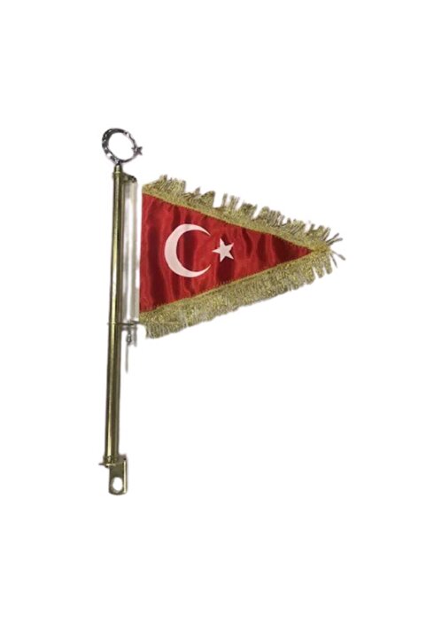 Monero Motosiklet Ve Bisiklet Türk Bayrağı Altın Örgülü Flama