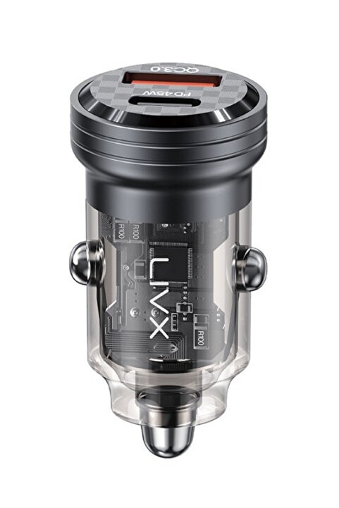 LivX Transparent 45W PD/QC Type C ve USB Çıkış Ultra Hızlı Mini Araç şarj Cihazı L35