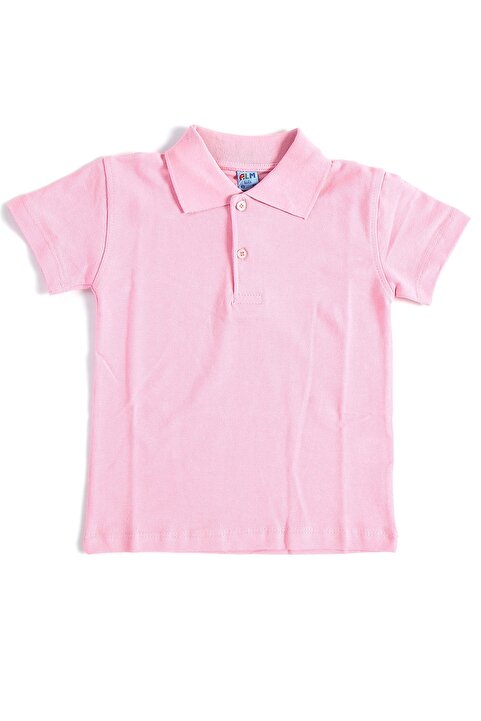 Genel Markalar Pembe Kısa Kol Okul Çocuk Lakos Tişört/T-shirt - 80238-Pembe