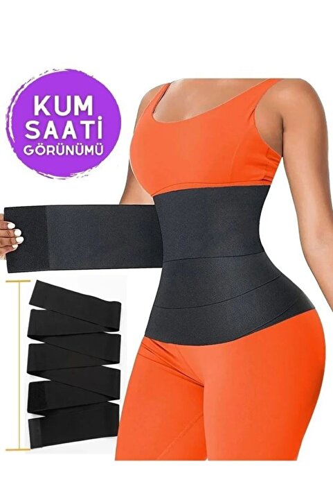 FİT WOMEN Sıkılaştırıcı Bele Dolamalı Kum Saati Görüntüsü Veren Sarma Bel Bandajı Korse 4407