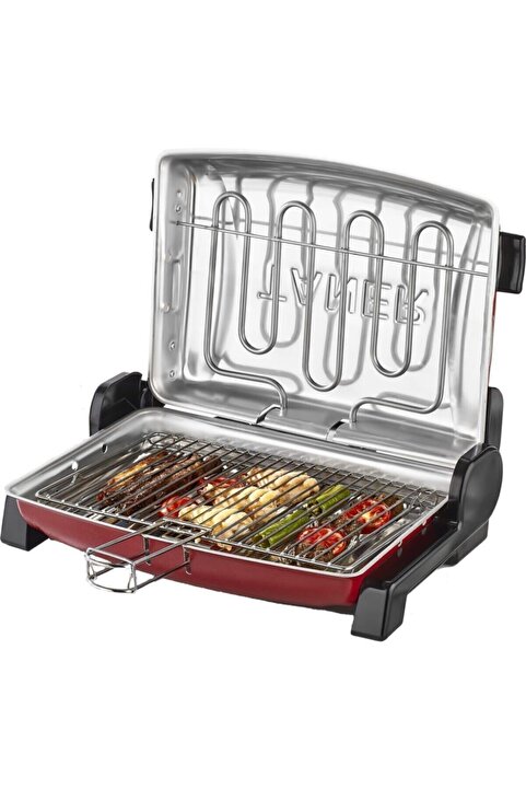 Taner Kebapçı Elektrikli Izgara Mangal Barbekü Çift Telli Büyük Boy Kırmızı 37x28CM (2 Adet Şiş )