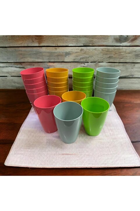 ARALMİNİAVM 6'lı Renkli 300ml Plastik Bardak Piknik Kamp İçin En İdeal Bardak