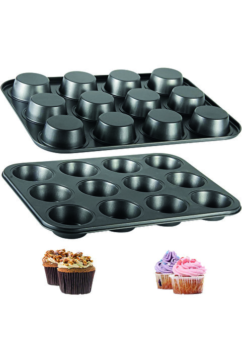 Beatitude 12'li Muffin Kalıbı Cupcake Kapsülü Fırın Mini Kek Browni Kek Kabı Yanmaz Yapışmaz