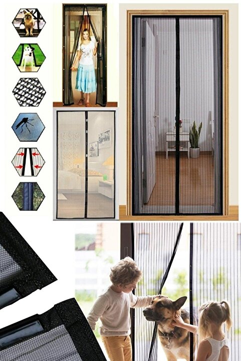 Genel Markalar Beyaz Pratik Manyetik Mıknatıslı Kapı Sinekliği Tülü 90 X 210 Cm