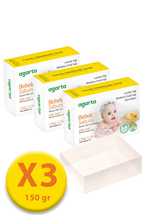 Agarta 3 Lü Set Doğal Bebek Sabunu 150 gr