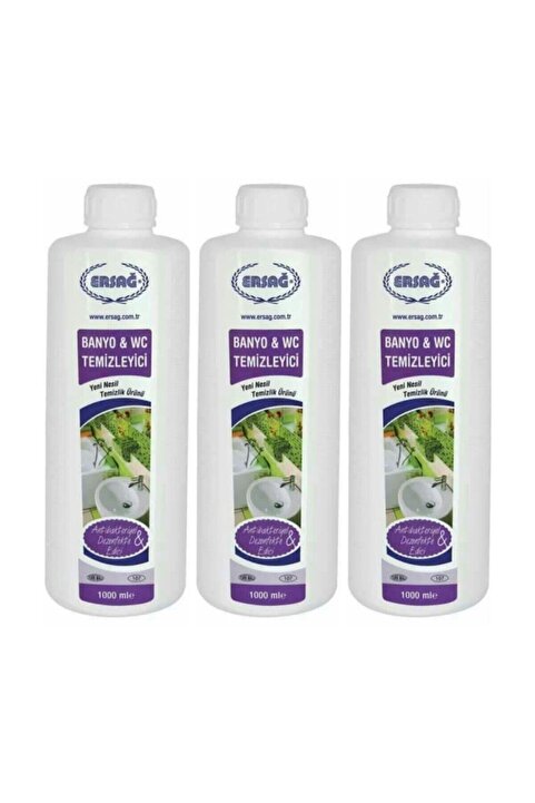 Ersağ Antibakteriyel Banyo Wc Temizleyici 3 Adet X 1000 Ml.