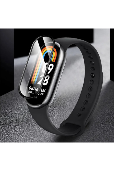 İncisoft Xiaomi Mi Band 8 Uyumlu Özel PMMA Kırılmaz Tam Kaplayan Ekran Koruyucu