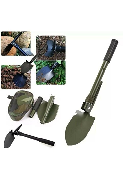 MOBEE Pratik Pusulalı Çantalı Kazma Kürek Kamp Seti Katlanabilir Kazma Kürek Kamp 1650