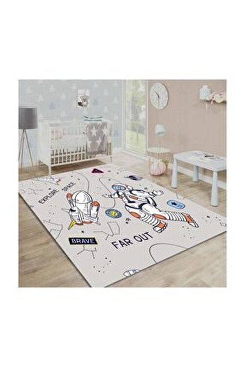 redhome hali bej zemin astronot uzay desenli cocuk halisi 100x160 cm fiyati yorumlari trendyol