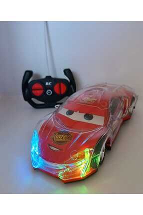 Uzaktan Kumandalı Araba Disko Işıklı Süper Kaplama Kırmızıı Şimşek Mcqueen Cars