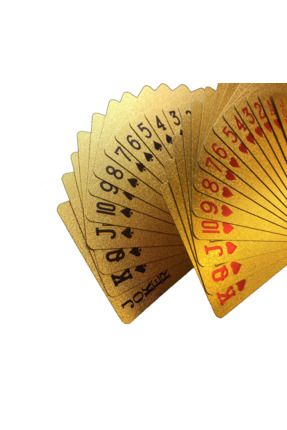 Iskambil Kağıdı Destesi Koleksiyon Oyun Kartları Su Geçirmez Pvc Parlak Altın Rengi 54'lü 208
