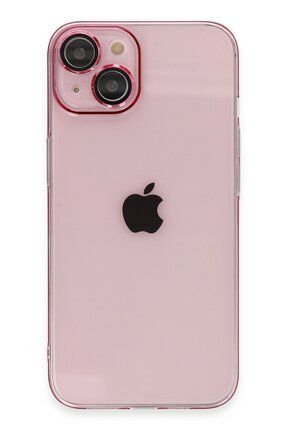 Iphone 13 Uyumlu Kamera Ve Lens Korumalı Şeffaf Renkli Sert Silikon Kılıf/kapak - Rose Gold