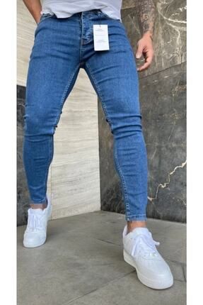 Slim Fit Likralı Erkek Tom Raider Jeans Kot Pantalon