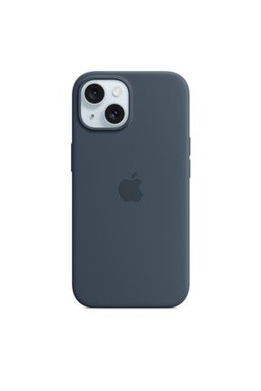 iPhone 15 için MagSafe özellikli Silikon Kılıf - Fırtına Mavisi