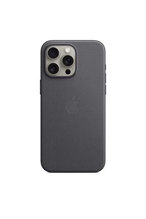 iPhone 15 Pro Max için MagSafe özellikli Mikro Dokuma Kılıf - Siyah