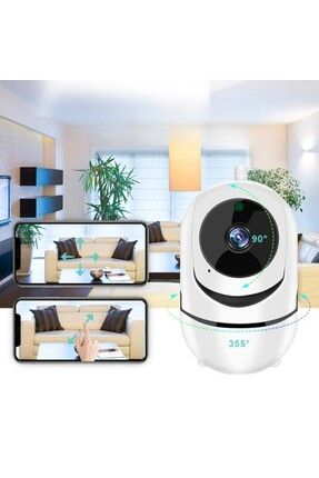 Mini Akıllı Kamera 360° Wifi Bebek Video Gözetim 2 Yönlü Ses Aktarım Gece Görüşlü Güvenlik Sistemi