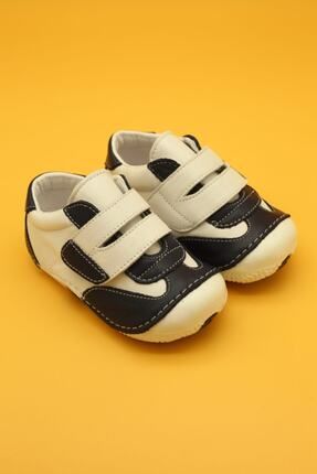 Erkek Bebek Lacivert Hakiki Deri Ortopedik Ilk Adım Ayakkabısı