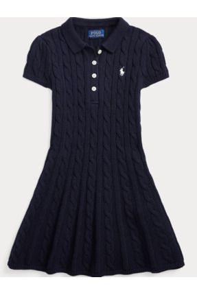 Cable-Knit Cotton Polo Jumper Dress