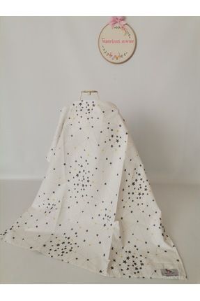 Emzirme önlüğü beyaz üstü gri samanyolu yıldızlı poplin