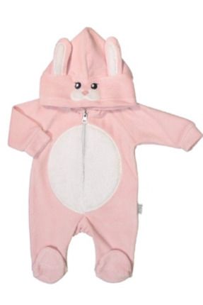 Tavşan kostümlü patikli bebe tulum 8371