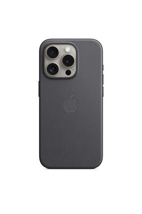 iPhone 15 Pro için MagSafe özellikli Mikro Dokuma Kılıf - Siyah