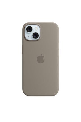 iPhone 15 için MagSafe özellikli Silikon Kılıf - Kil Rengi