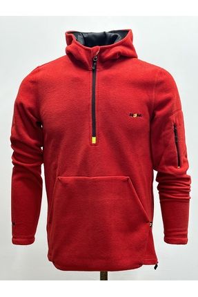 NJM SPORT WEAR Erkek Polar Pembe Yar m Fermuarl Cepli Kapu onlu Outdoor Slim Fit K l k Sweat