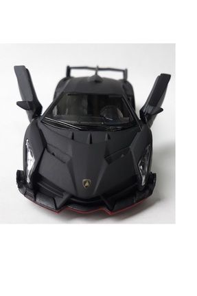 Lamborghini Veneno Diecast Metal 12.7cm Kapılar Açılır Araba Koleksiyon Model Mat Siyah 4476506659656