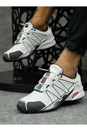 Beyaz Erkek Ortopedik Lastik Bağcıklı Günlük Sneakers Wsb0596